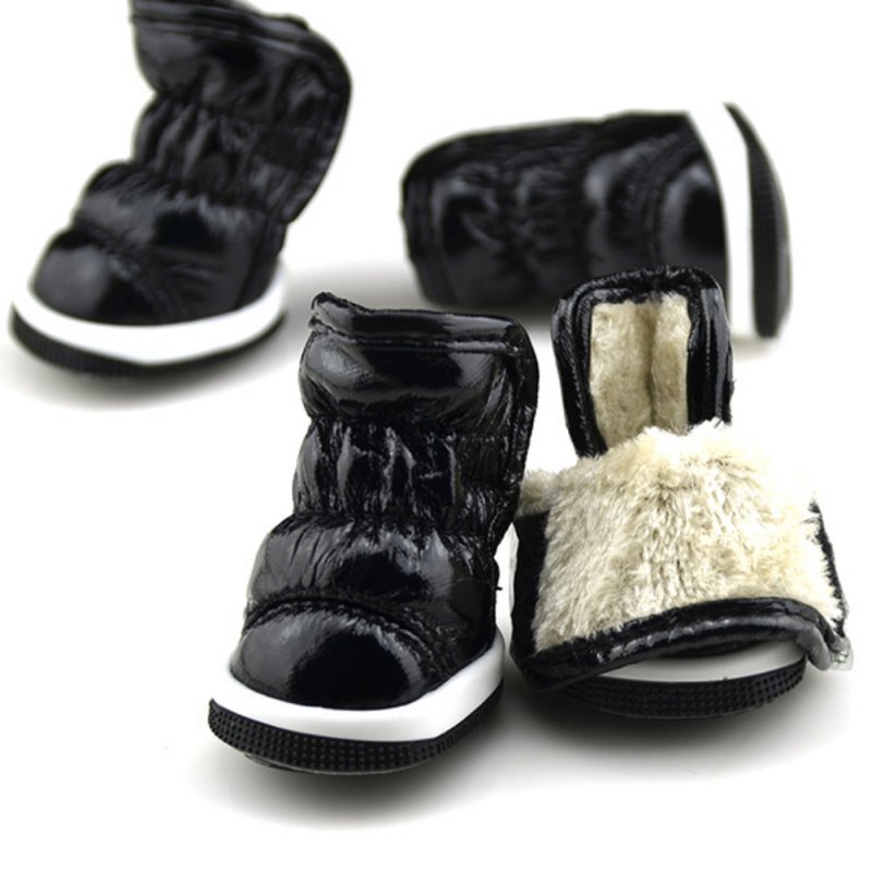 Trendy Winter Ruche Zachte PU Leer Pet Kleine Honden Booties Snowboots Schoenen Hond Schoenen Puppy Winter Schoenen