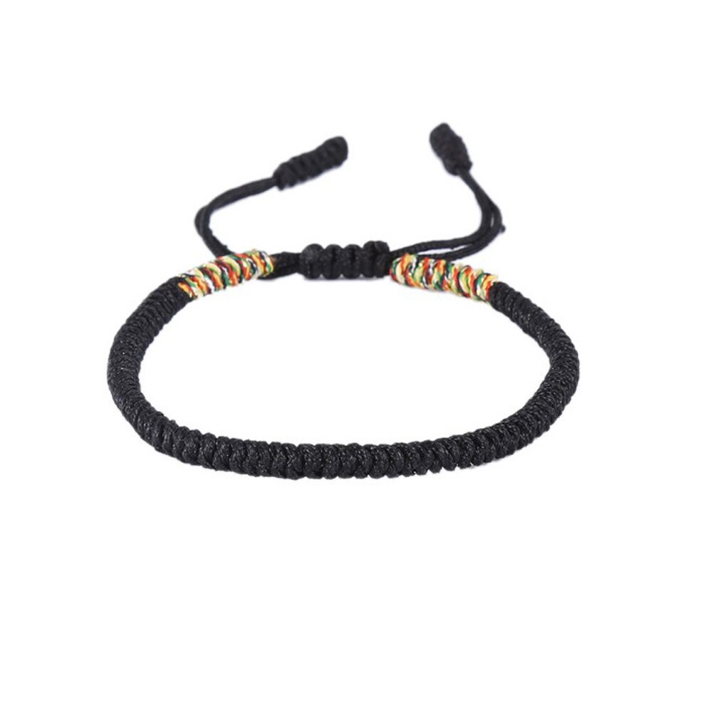 Pulsera budista hecha a mano de la suerte con lazo, el mejor tibetano, joyería para mujer, , 1 unidad, pulsera de hilo rojo de: Black