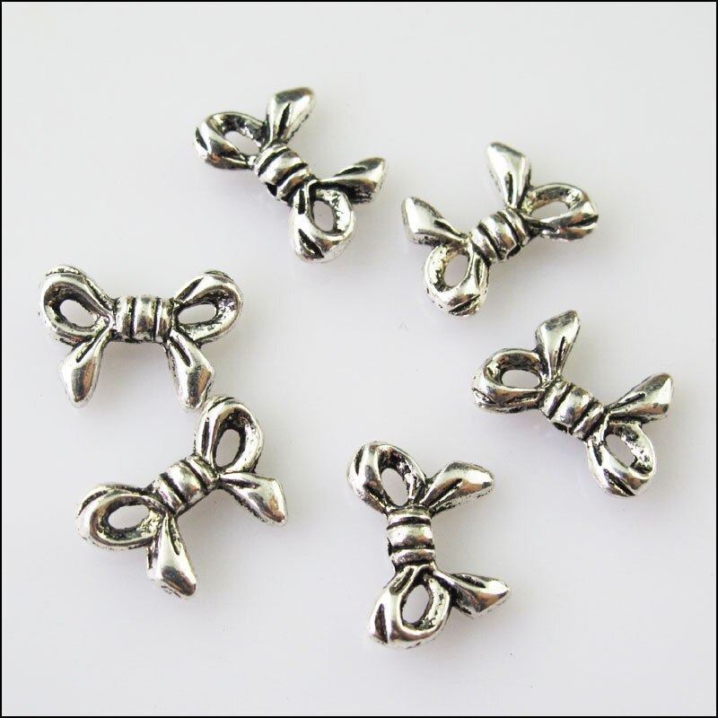 18Pcs Tibetan Silver Color Animal Butterfly Bow Spacer Beads Charms 10x13.5mm