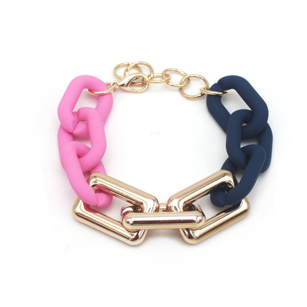 Bracciale a catena spessa con impunture acriliche D &amp; D per donna bracciale con ciondolo in resina Color caramella bracciale Homme 2021 gioielli: 8