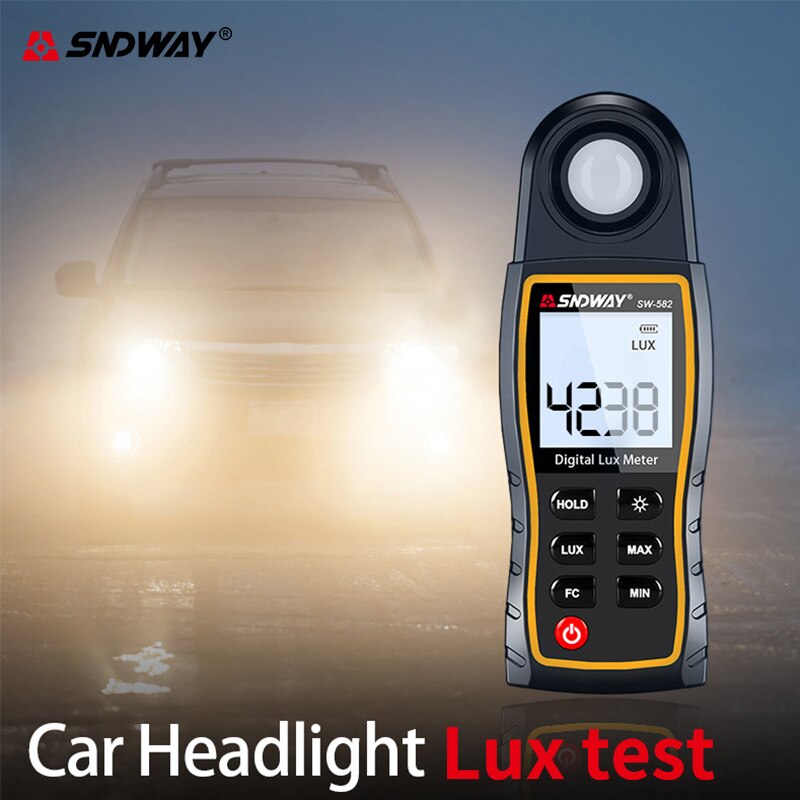 Sndway Luxmeter Digitale Lichtmeter 0-200000 Lux Meter 360-Graden Fotometer Voor Fotografie Hand-Held Luminometer lumen Meter