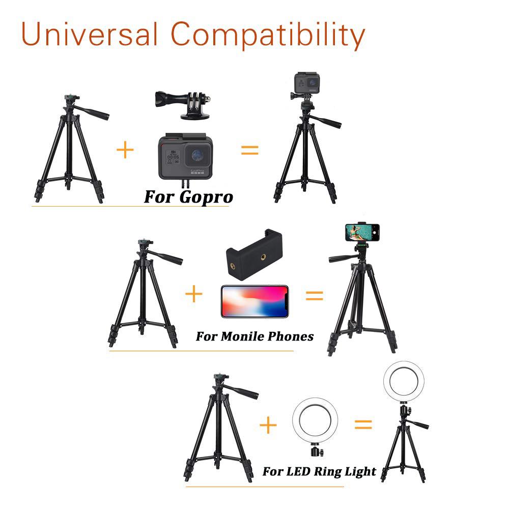 Uniwersalny statyw do telefonu profesjonalny aparat do nagrywania wideo stojak fotograficzny do Xiaomi HUAWEI IPhone aluminiowy Tripode podróżny