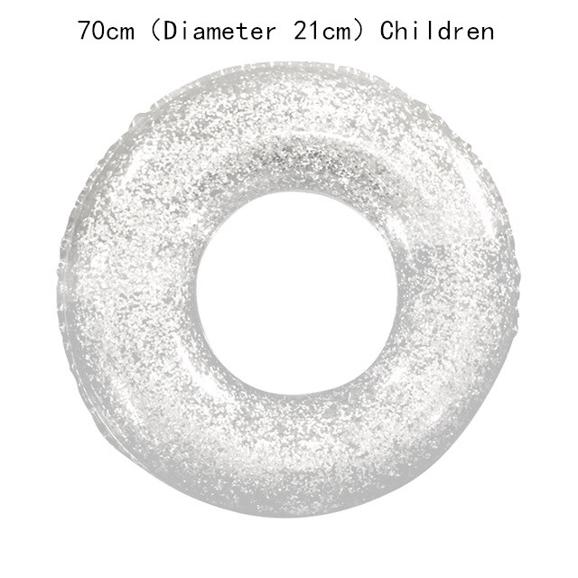 Swimming Sequin Float Inflatable Swimming Pools Cystal Shiny Swim Ring Multi-size Adult Pool Tube Circle for Swimming Pool Toys: 70silver