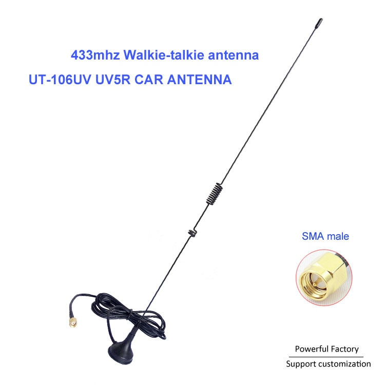 Externe 433 MHz saugnapf antenne hoch gewinnen 7dBi UT-106UV UV5R Auto 433Mhz walkie-Talkie antenne sma männlichen stecker 1 stücke