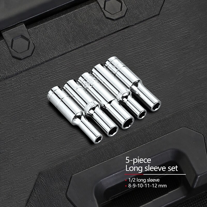 Socket Ratchet Car Repair Tool Wrench Set Head Ratchet Pawl Socket Spanner Screwdriver Metalworking Tool Kit: 5 PCS 8-12