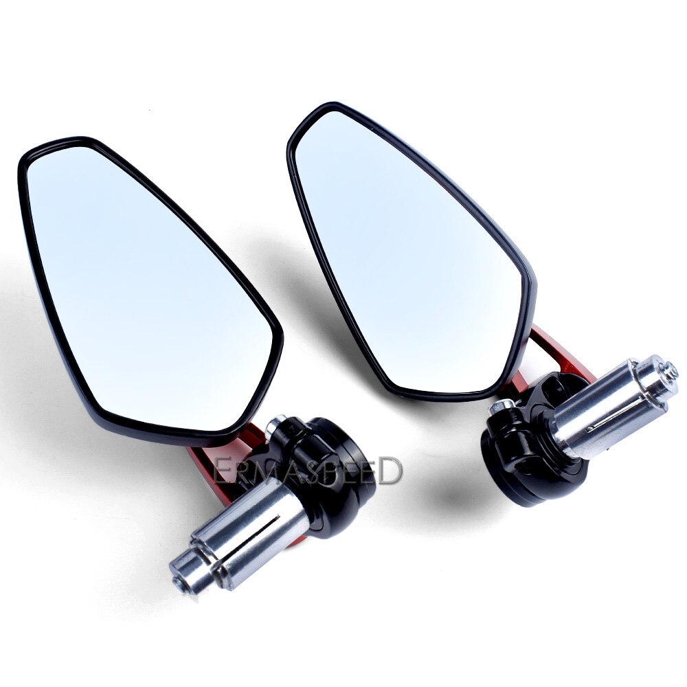 Espejos retrovisores CNC de 7/8 "y 22mm para motocicleta, cristal azul Universal, accesorios de espejo lateral para manillar de moto y Scooter