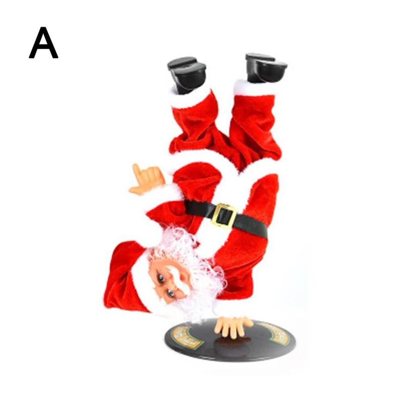 Elektrische Handstand Hip-Hop Kerstman Vorm Muziek Kinderen Ornament Decor Dans Kerst Thuis Zingen Wit C7i4: handstand