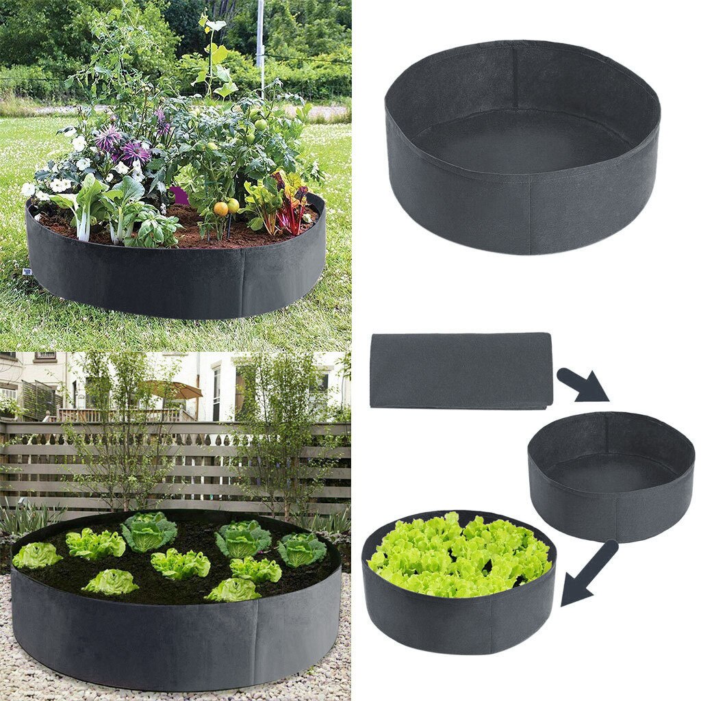 25 # Verhoogd Plant Bed Tuin Bloem Planter Verhoogde Groente Doos Planten Bag Groeien Zakken Niet-geweven Stof Planter pot Planten: Black 