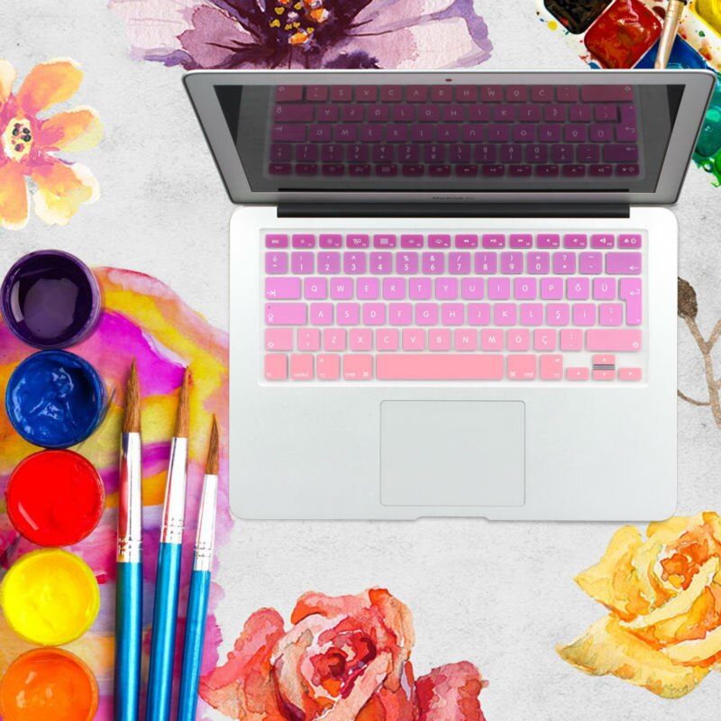 Autocollants de protection de clavier en Silicone de Version turque de l'ue pour Apple Macbook Pro 13 15 17 Retina Mac Air 13 couverture de clavier