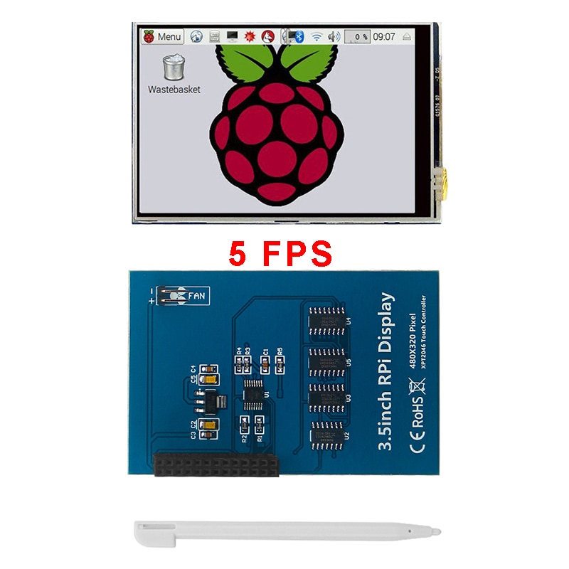 3.5 Inch Raspberry Pi 4 Touch Screen 320X480 Spi Lcd 5 50 Fps Display + Abs Case + koelventilator Voor Raspberry Pi 4 Model B/3B +/3B