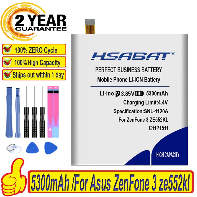 HSABAT C11P1511 5300mAh Batterie Für Asus ZenFone 3 ZenFone3 ze552kl z012da/e Batterien