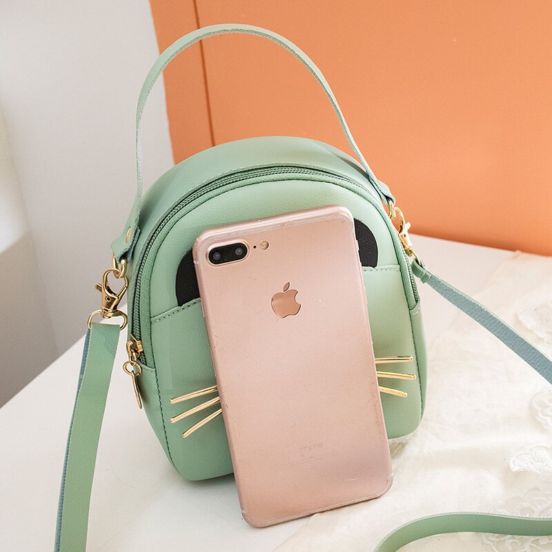 Nyked-sac à dos pour femmes, petit sac à dos tendance pour filles avec chat mignon, fermeture éclair, pochette féminine