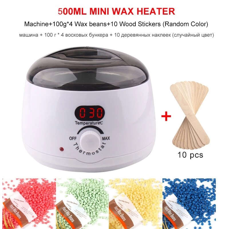 500CC Wax Smelt Machine Set Waxen Kit Wax Pot Lcd Epilator Ontharen Wax Smelter Ontharing Machine Calentador De Cera