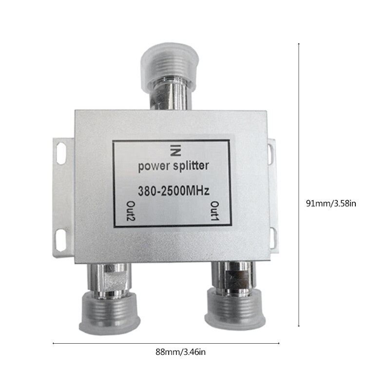 RF Radio Frequency Power Splitter Combiner 1 to 2 Way 380-2500MHz Signal Divider