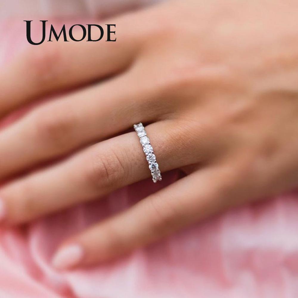 UMODE Wedding Eternity Rings for Women Eternity Bands Zirconia Luxury Rings Girls Engagement Jewelry Accessories UR0579A