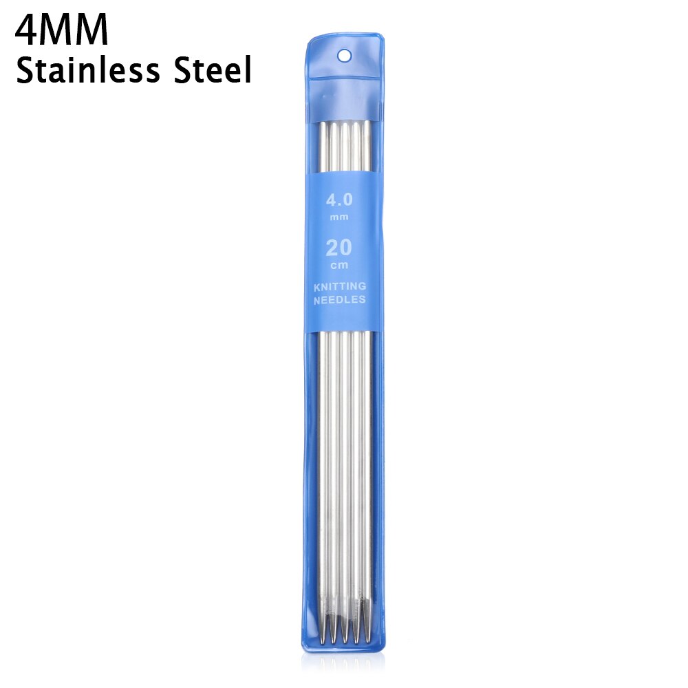 5Pcs Rvs Rechte Breinaalden Haaknaalden Breinaalden Set Diy Trui Weave Breien Tools Size 2-5Mm: 5pcs 4MM
