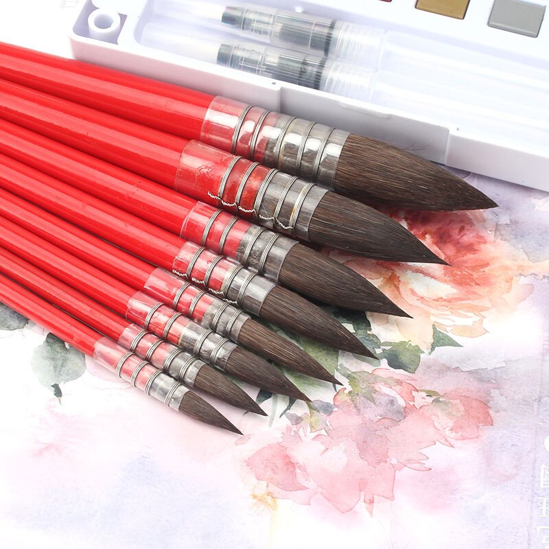 1 pièce aquarelle brosse écureuil cheveux artiste aquarelle pinceau rond pointu peinture pinceaux Art fournitures