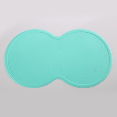 Silicone Waterproof Pet Feeding Mat Double Dog Bowls Dog Wear-resistant Pet Water Food Holder Cat Feed Bowl Mats: Green