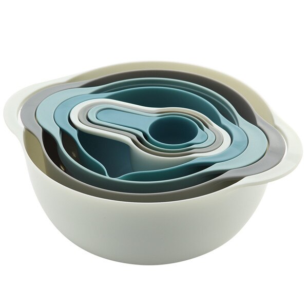 Taza medidora de plástico para hornear, cesta de drenaje multifuncional para verduras y frutas, juego de herramientas de cocina para hornear, 8 unids/set por juego: Default Title