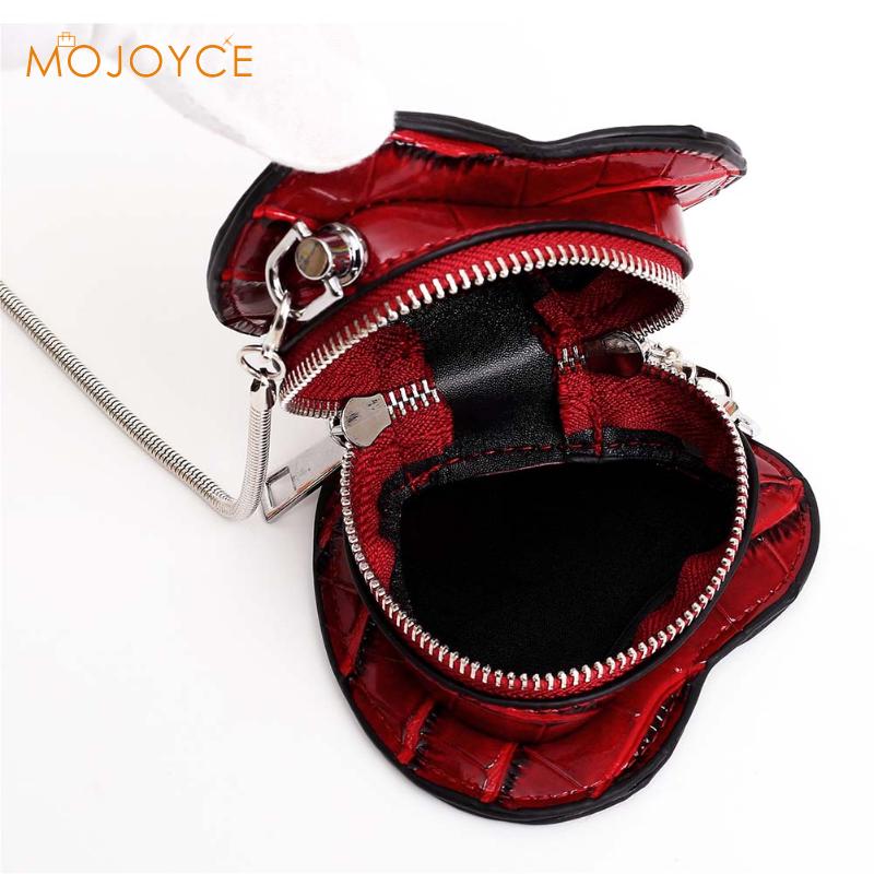 Dejlige piger skuldertaske hjerteformet mærke kvinder serpentine læder crossbody taske kæde læbestift skulder håndtaske