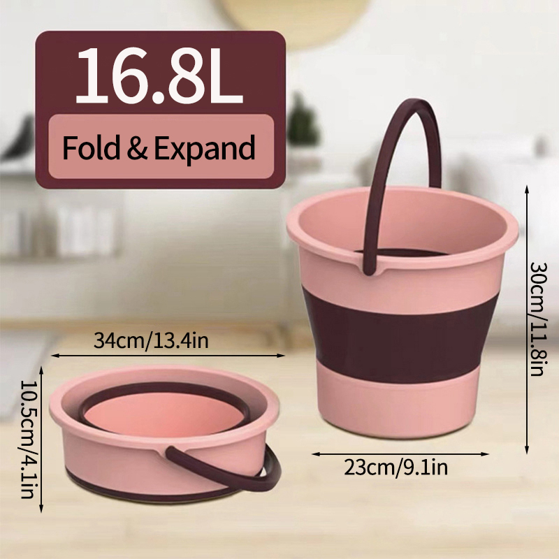 5/10L Foldable Silicone Bucket Portable Camping Water Container Car Wash Water Bucket Fishing Bucket Camping Shower Equipment: Blue