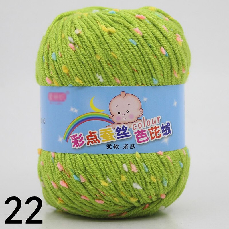 50g Acrylic Knitting Yarn with Colorful Dot Crochet Thread Chunky Wool Spot Pattern DIY Woven Hook Baby Sweater Sock Diaper: SKY BLUE
