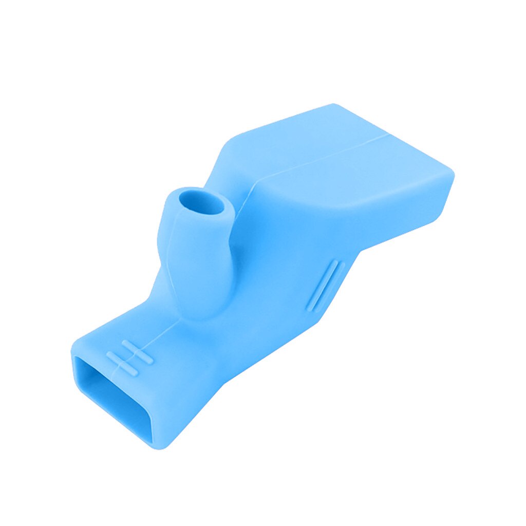 Extensor de silicone torneira da pia do banheiro para crianças bebê lavar mão cozinha dupla saída de duas formas anti-deslizamento torneira acesso: Azul