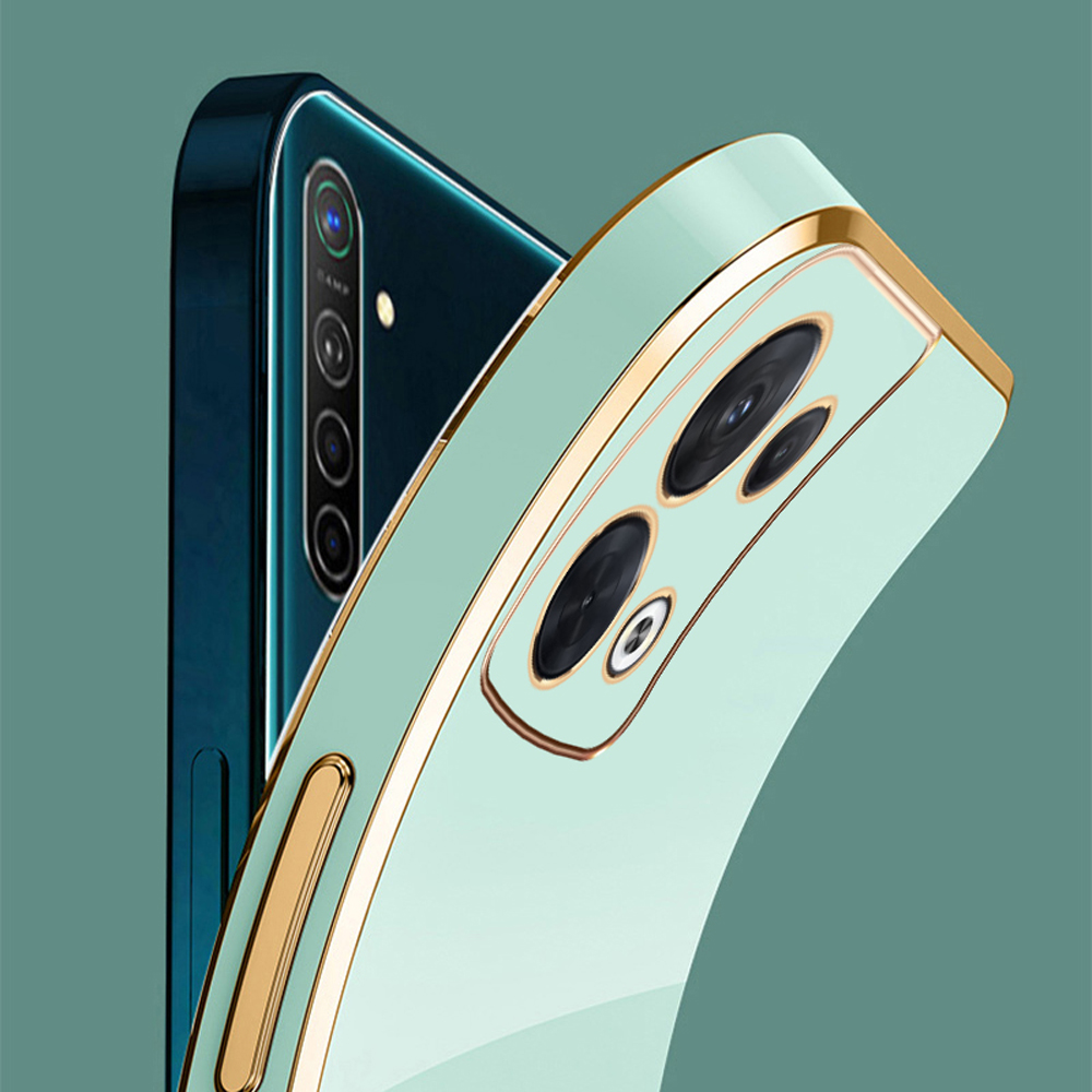 For Oppo Reno8 5G Case Luxury Square Plating CPH2359 Phone Case ShockProof Silicone Back Cover Fundas