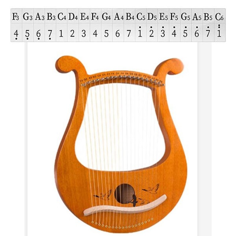 lira arpa, violino greco a 19 corde, 19 corde lira modelli unici simboli fonetici intagliati, per gli amanti della musica principianti, ecc