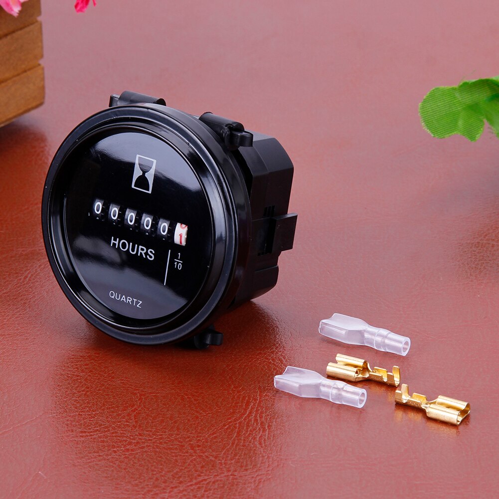 12v 24v 36v Hour Meter for Marine Boat Engine 2" Round Waterproof Gauge Moto Car Trucks Mechanical Hour Meter Counter Timer