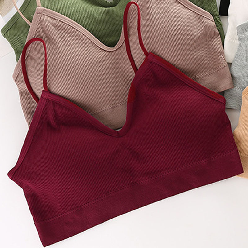 Elastic Gathering Bralette Push Up Bra Summer Anti-light Korean Style Wild Bras Tube Top Sexy No Rims Bra Wireless Bra Tops: wine red