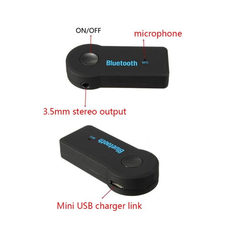 AUX3.5mm Jack Bluetooth Ontvanger Auto Draadloze Adapter Zender Muziek Ontvanger E7CA