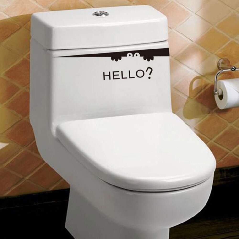 1 Pcs DIY Toilet Peeking Monster Hello Bathroom Decal Funny Vinyl Sticker