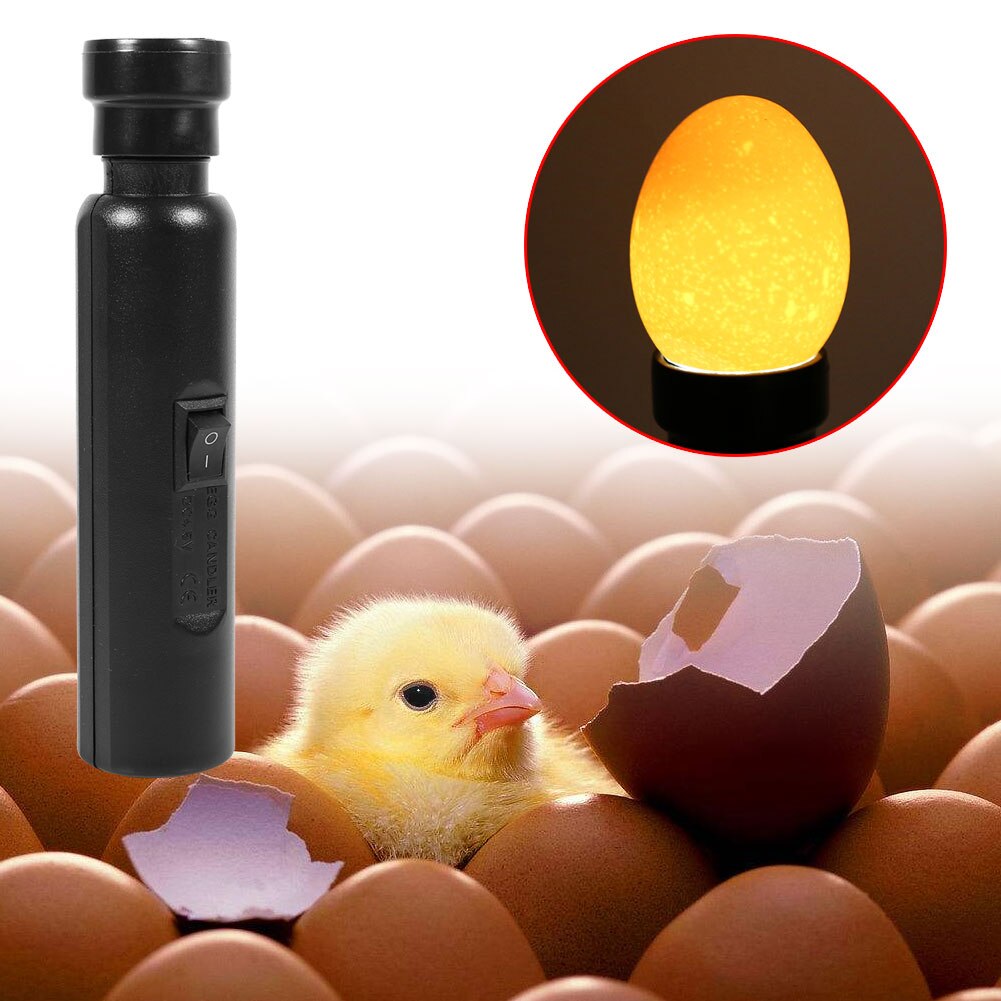 1pc bärbara svarta, coola ljus led ljus lampa inkubator super ljus ägg ljus tester för övervakning av ägg inkubator ruger