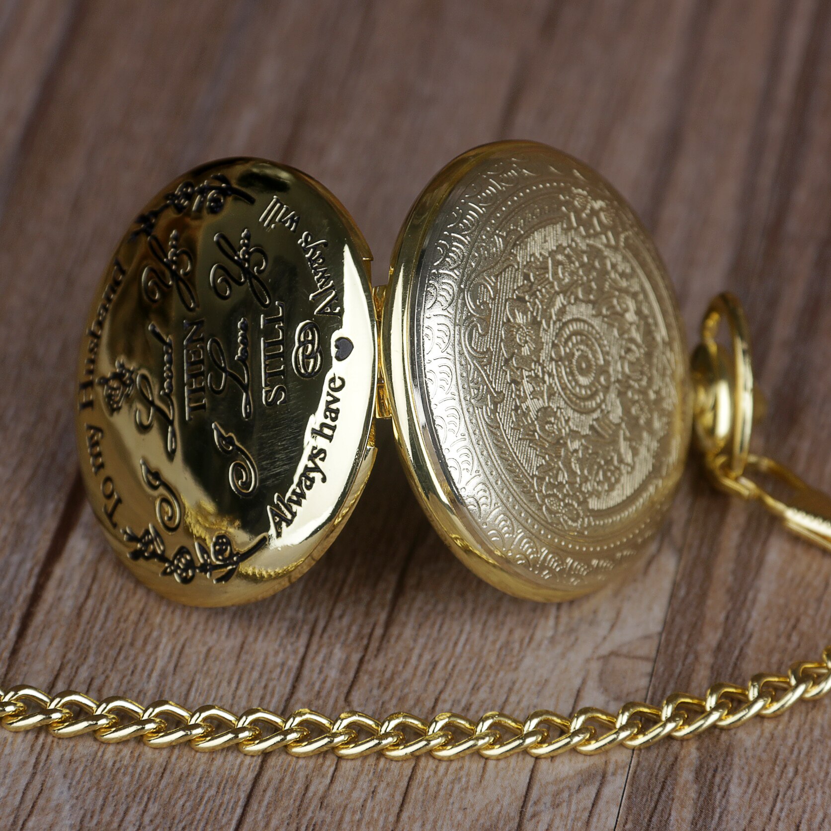 Steampunk till min man kvarts fickur vintage fob chain fickur bäst för älskare make fob klocka med kedja
