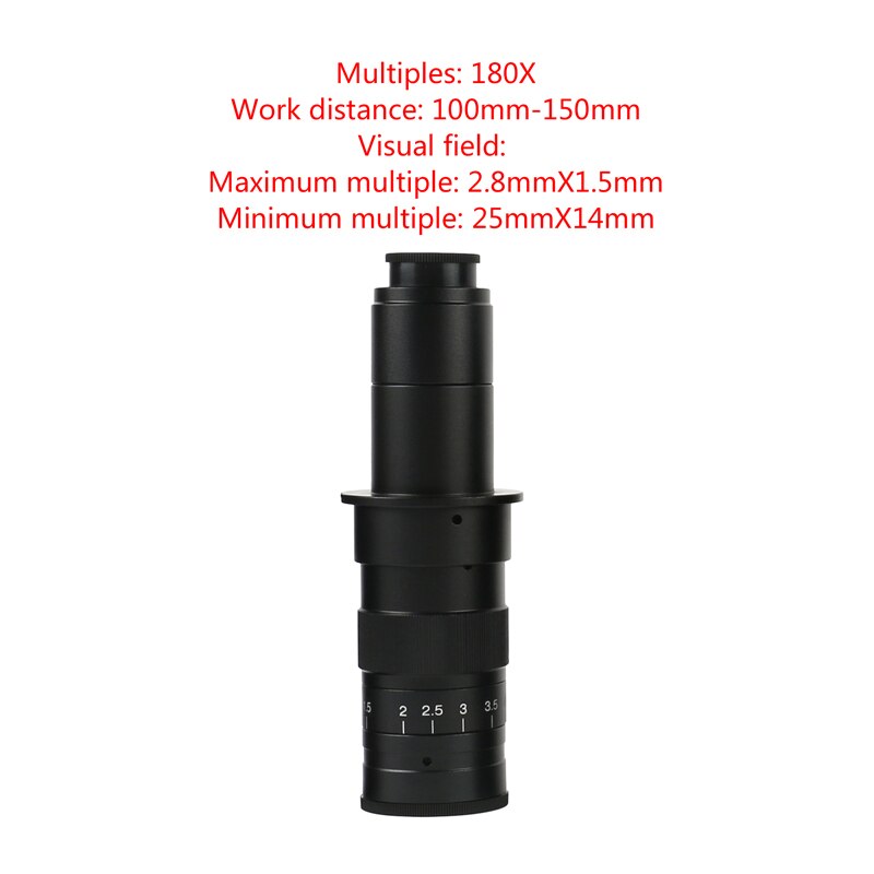 625 Lines 1/3 CCD Digital Industry BNC Video Microscope Camera CS C-Mount Lens For Phone SMD BGA PCB Soldering: 180X