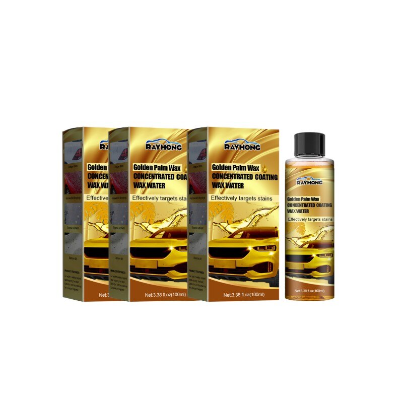 Golden Carnauba Car Wash Wax Super Gloss Ceramic Wax Car Coating Paint Care Polishing Paste Hydrophobic Quick Coat Liquid Wax: 3pcs(300ml)