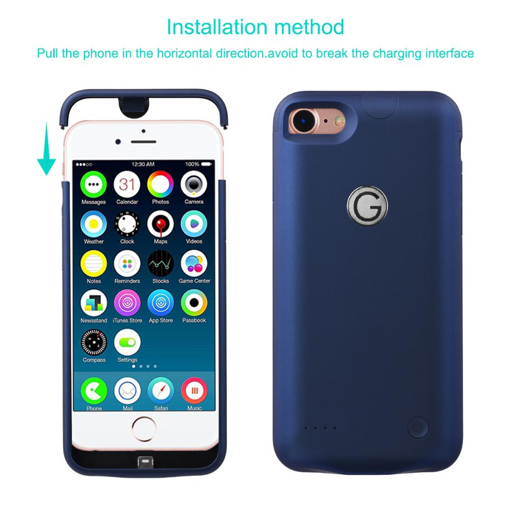 For iPhone 7/8 7P/8plus Battery Charger Case External Power Bank Charging Cover smooth surface for i Phone 7 8 Battery Case