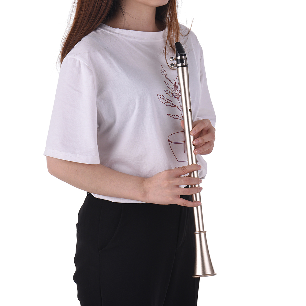 Mini clarinete saxo compacto Bb/C/Eb clarinete clave-saxofón Material ABS instrumento de viento para principiantes con bolsa de transporte