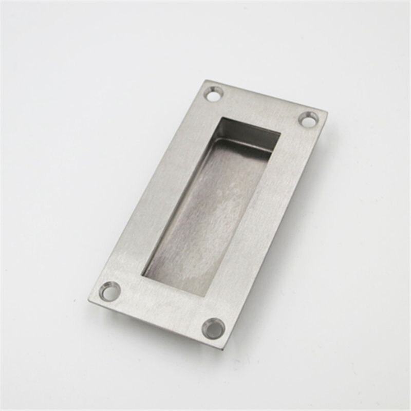 Rectangular Face Fix Flush Recessed Sliding Door Pull Handle Stainless Steel