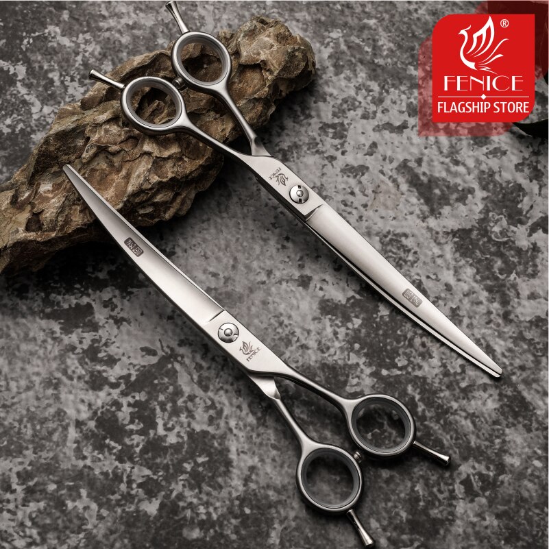 Fenice Curved Scissors Grooming Scissors for Dogs/Cats Pet Shears