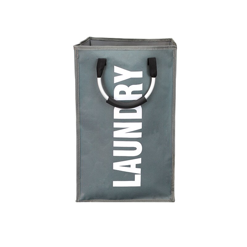 Household Canvas Foldable Dirty Clothes Basket Large Capacity Portable Laundry Storage Bags with Drawstring Mesh Dustproof Cover: BLUE B-03