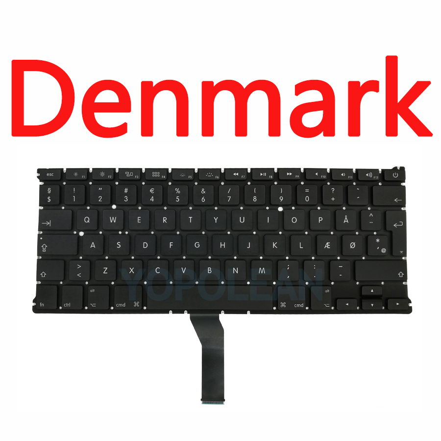 Klawiatura Zamienna US UK Rosyjski Hiszpański Francuski Niemiecki do Macbook Air 13" A1369 A1466: Złoty