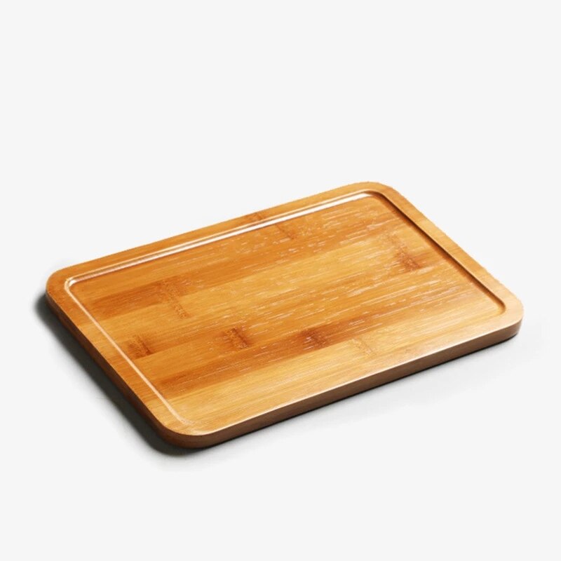 Bamboe Rechthoek Vierkante Opslag Plaat Fruit Gerechten Schotel Dessert Diner Brood Platen Thee Lade
