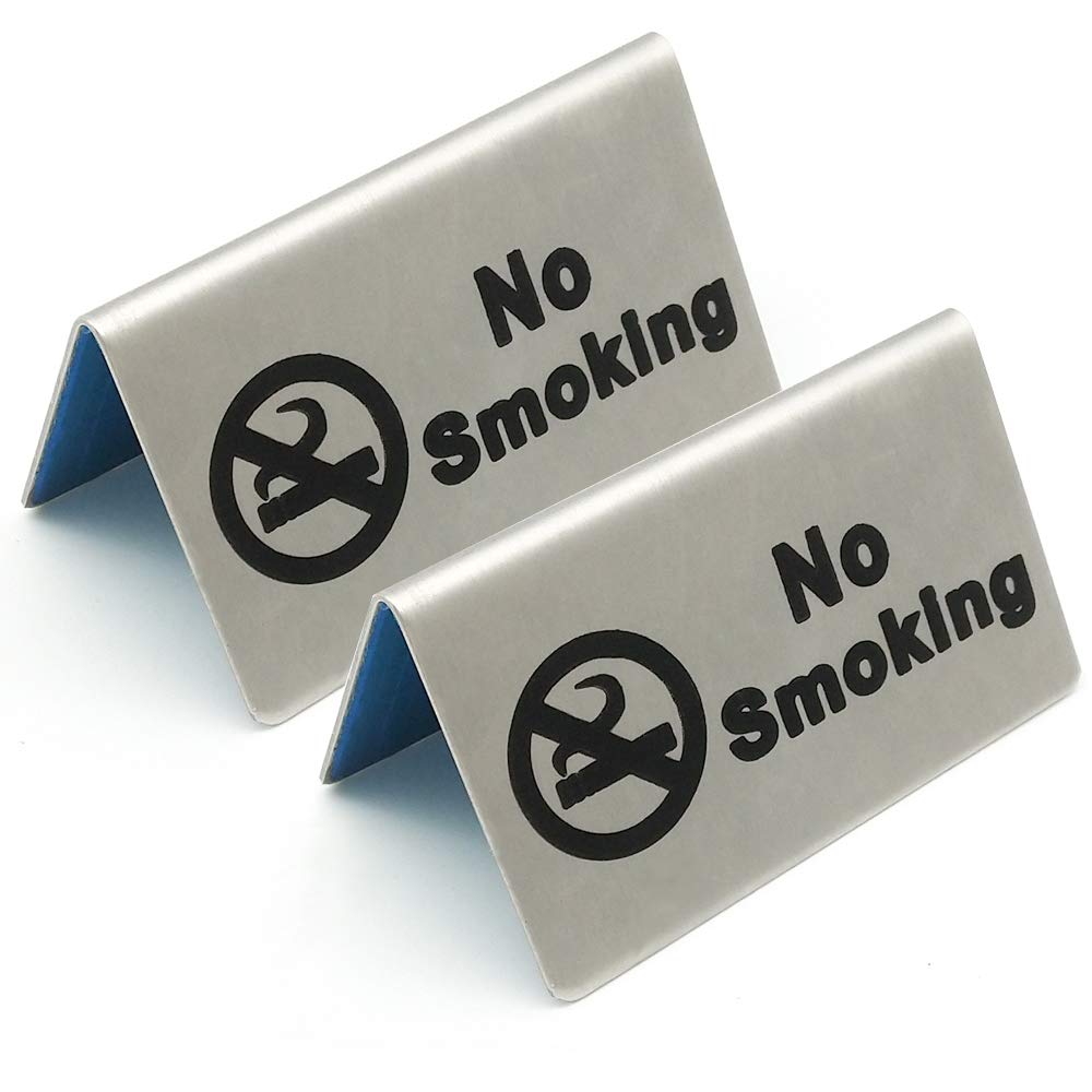 2 stuks Rvs Niet Roken Teken Tent Kaart Niet Rook Tafel Board Restaurant Hotel Niet-Roken Bureau logo Indicator