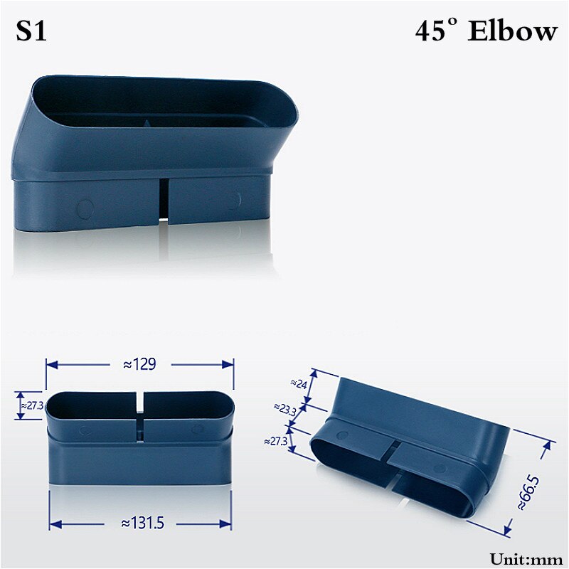 Fußbodenheizung Flache Luftkanal Ventil ABS Kunststoff Flach Oval Schläuche Ellenbogen Adapter für Haushalts Kommerziellen HVAC Frische Luft Systeme: S1