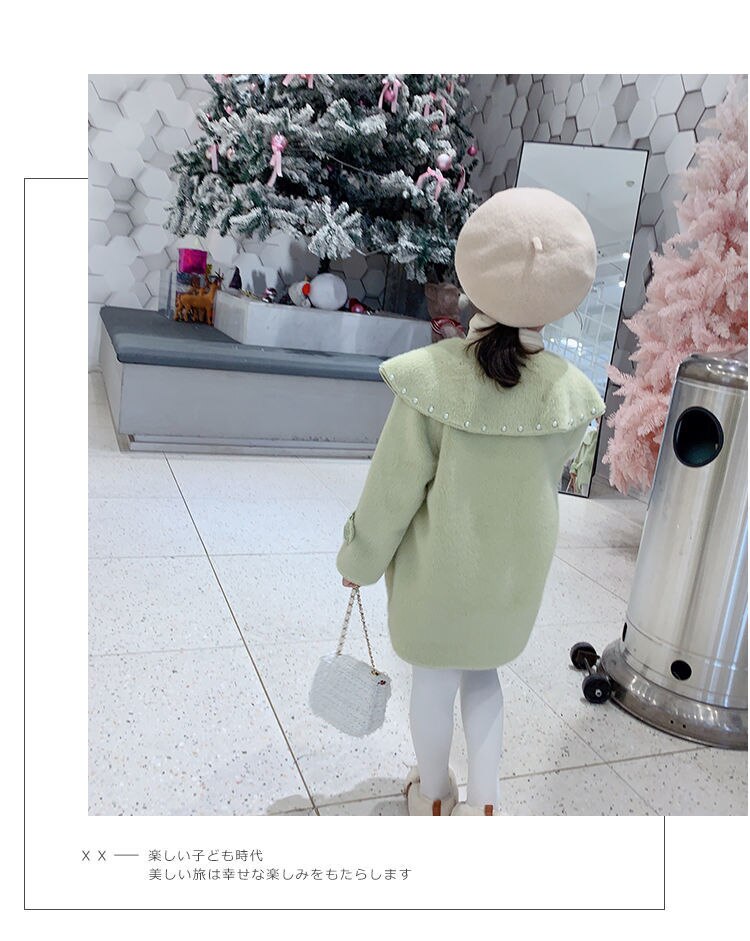 Girls Coats Baby Jackets Children Clothing Comfortable Big Collar With Pearls Spring Autumn Windbreaker HPY100