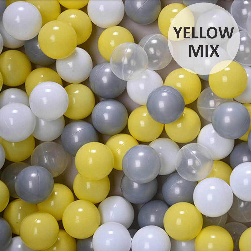 100pcs Formato Del Bambino di Colore Della Miscela di Plastica Pit Palle Safe Kids Pastello Multi Colorato Combinazione Misto Giocare A Palla Pacchetto Piscina morbido Giocattolo Regalo: 100pcs Yellow Mix