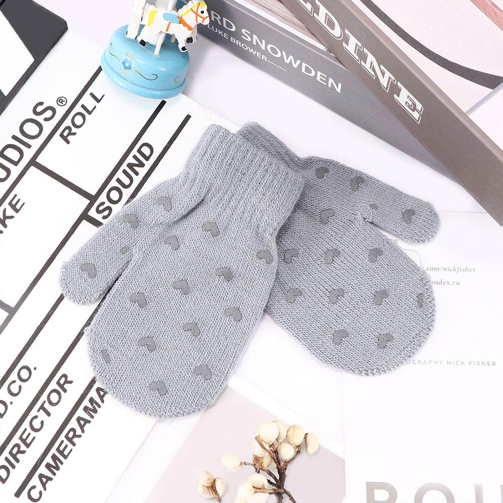 Baby Kids Dot Star Heart Print Pattern Soft Knitting Warm Cute Comfort Gloves: 6