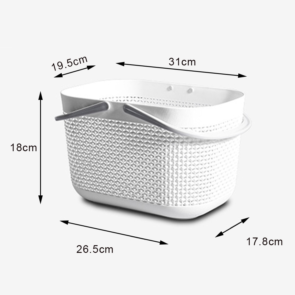Rattan Plastic Hand Basket Bath Room Storage Baskets with Handle Household Storage Tools Large Capacity